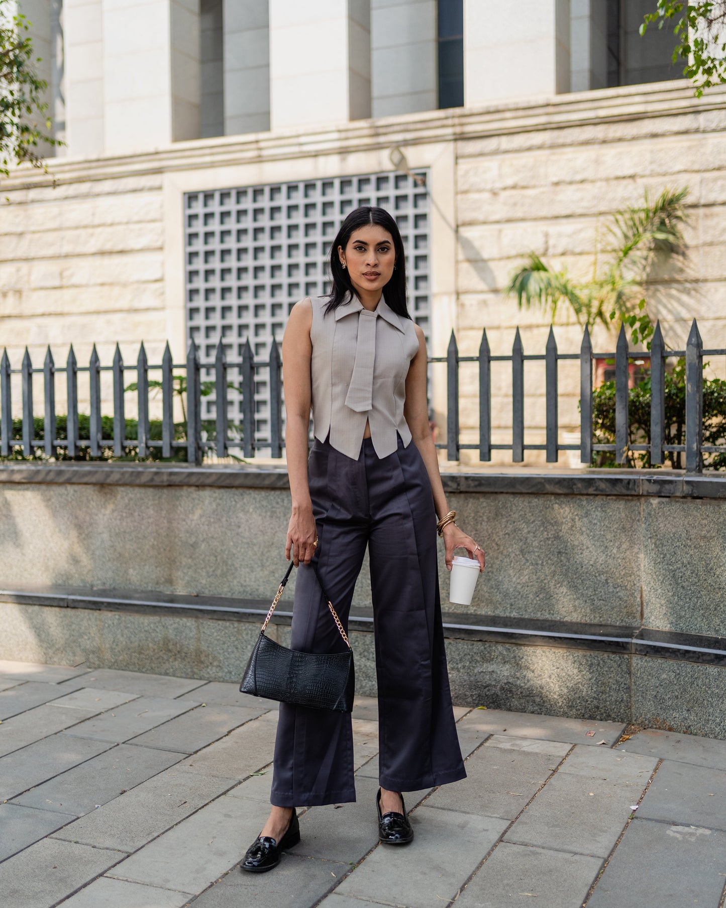Oat Grey Waistcoat with Detachable Tie