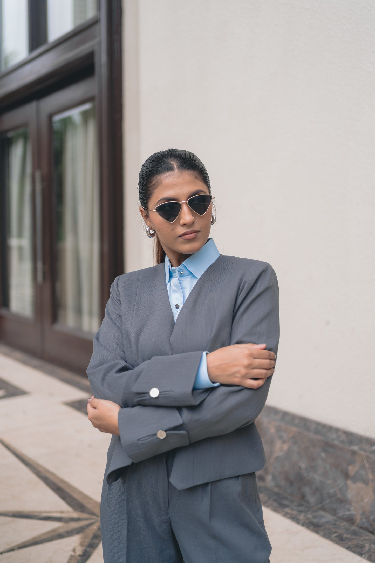 Gunmetal Grey Jacket Set