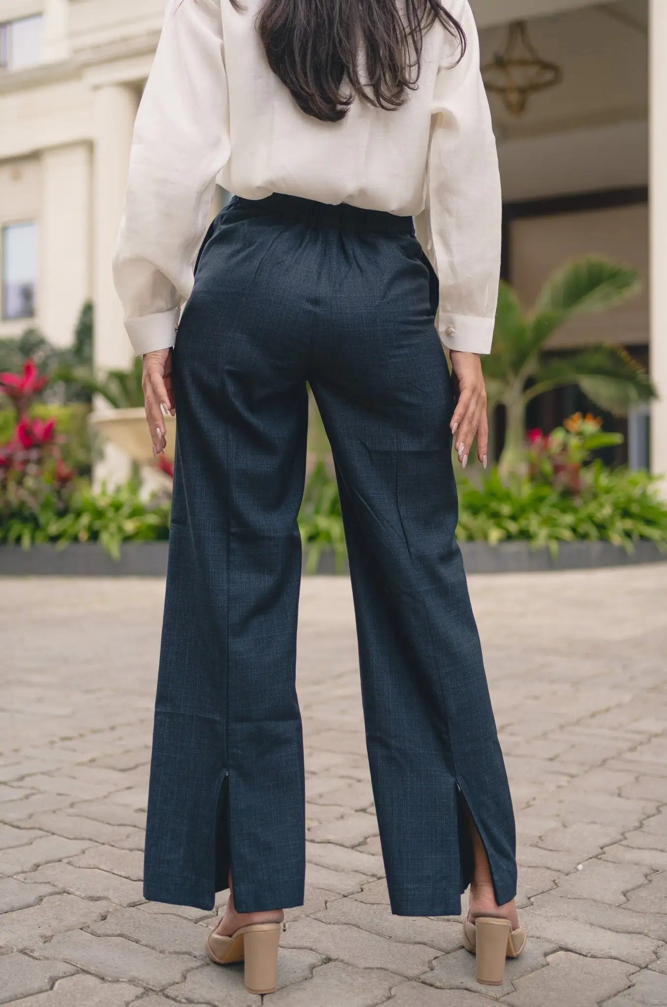 , MidWeek Women's Formal Wear - Workwear Style India, Graphite Blue Pants - Midweek - Pants