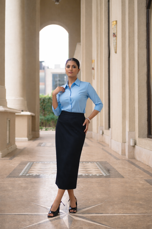 Stealth Black Fitted Skirt