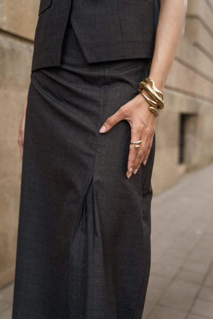 Carbon Black Waistcoat & Skirt Set