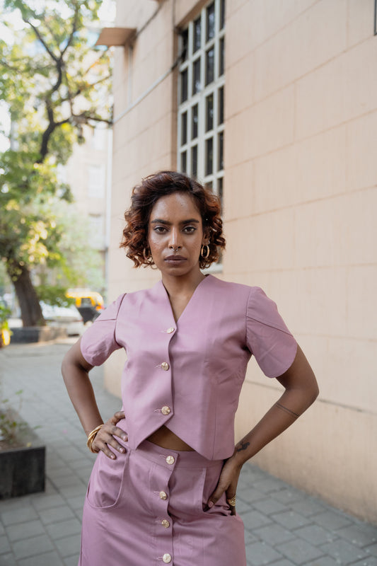 Terracotta Blush Rose Petals Waistcoat