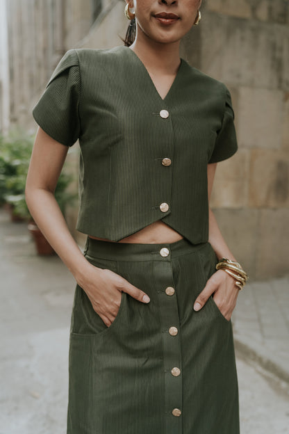 Ironwood Green Rose Petals Waistcoat