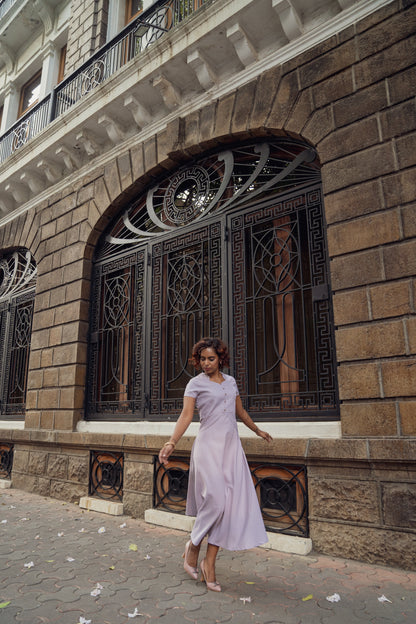 Lavender Panel Detailed Dress