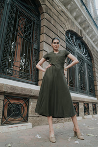 Military Luxe Panel Detailed Dress