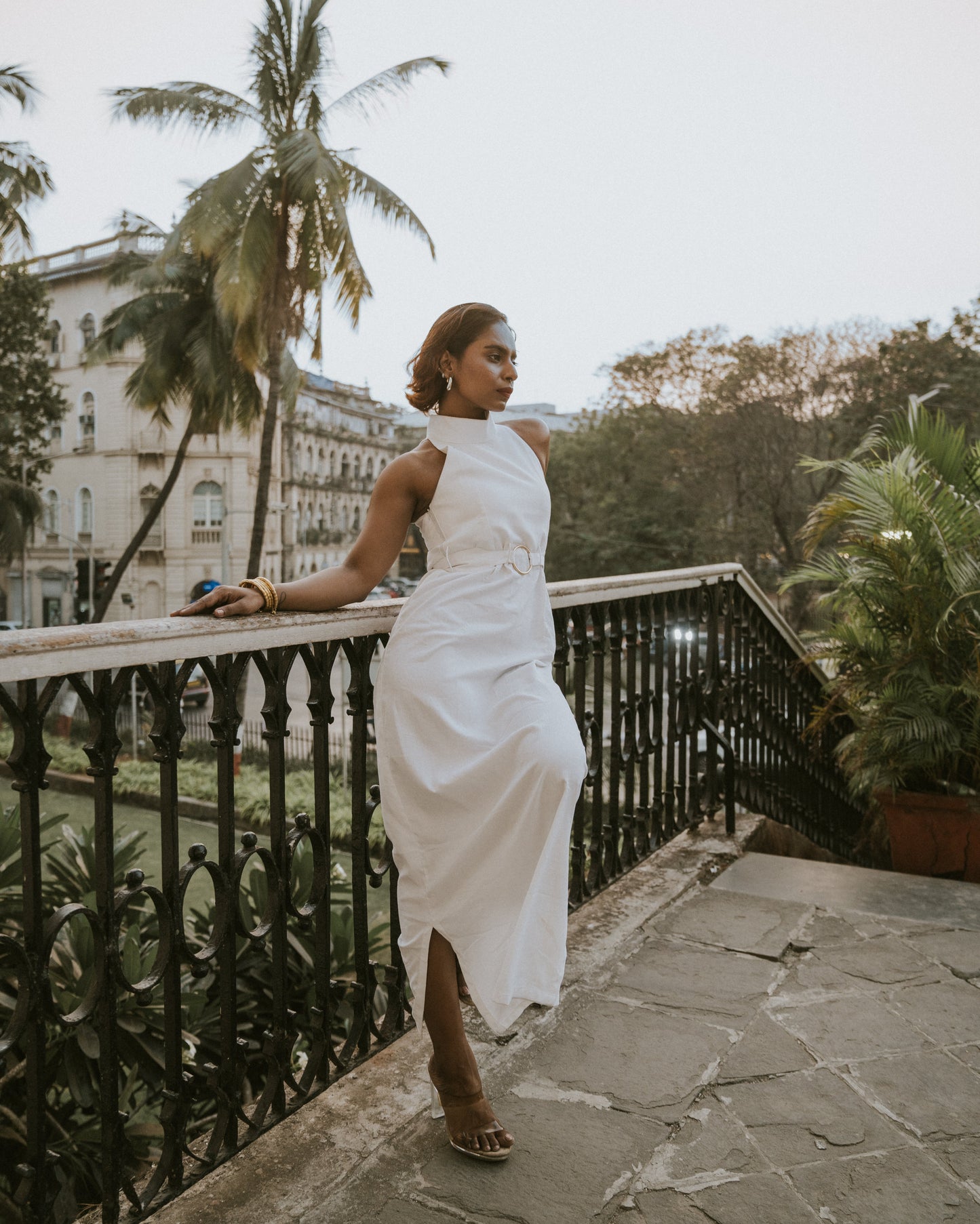 Stonewhite Chalk Halter Neck Dress