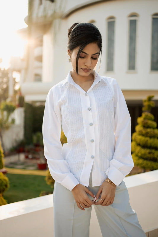 Unbounded Stitch White Shirt