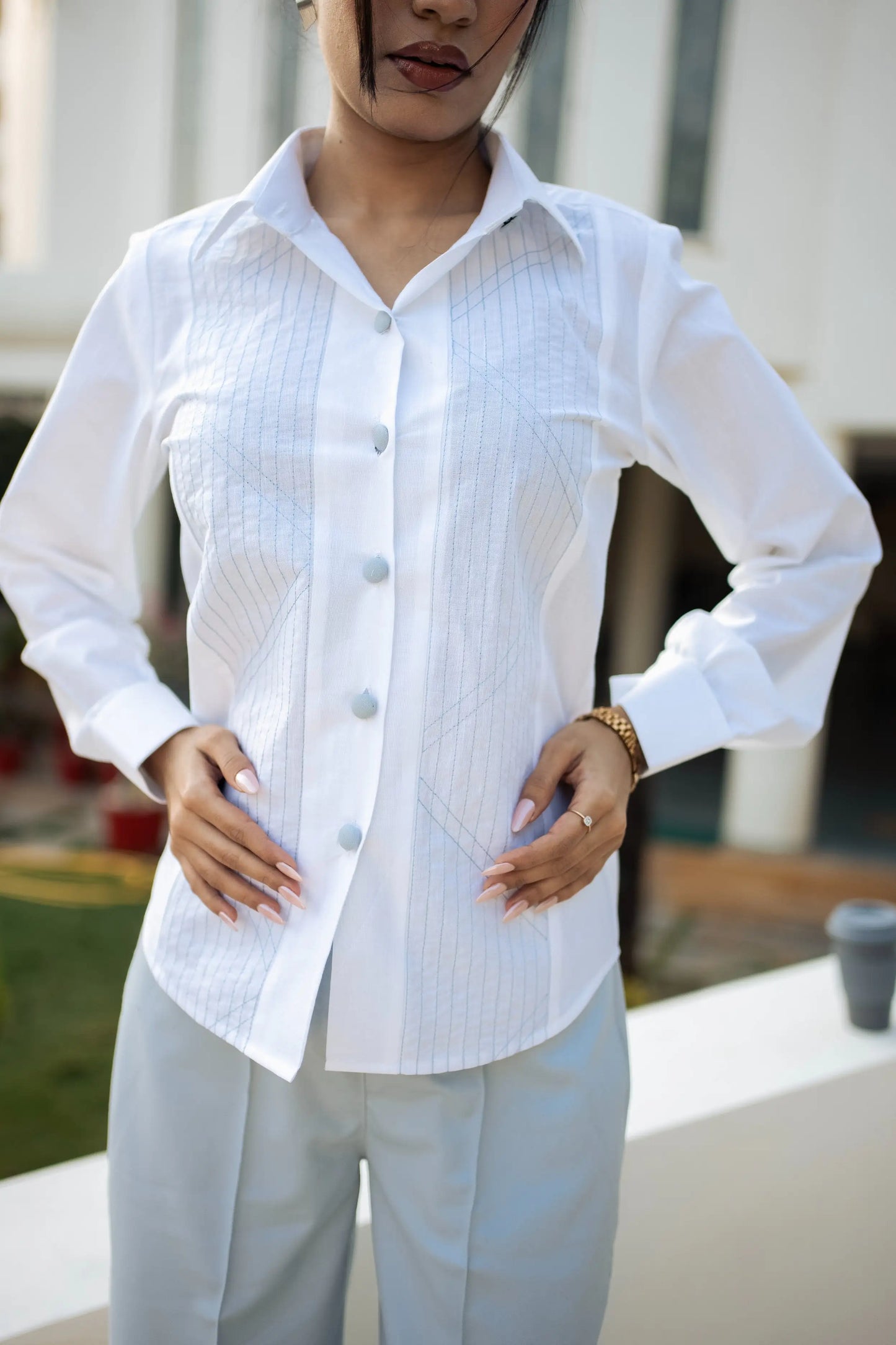 Unbounded Stitch White Shirt