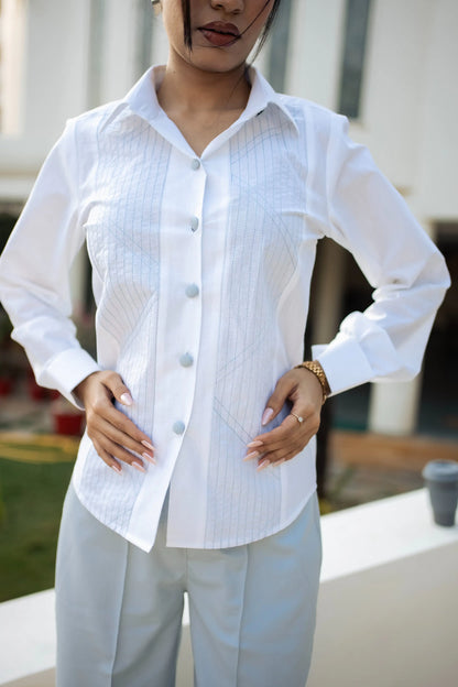 Unbounded Stitch White Shirt