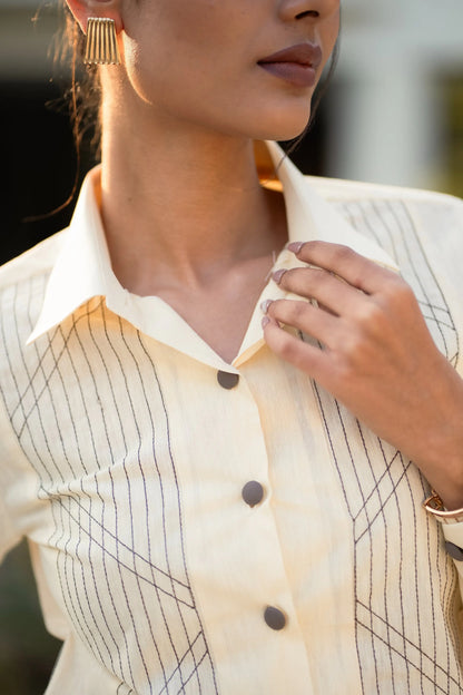 Unbounded Stitch Cream Shirt