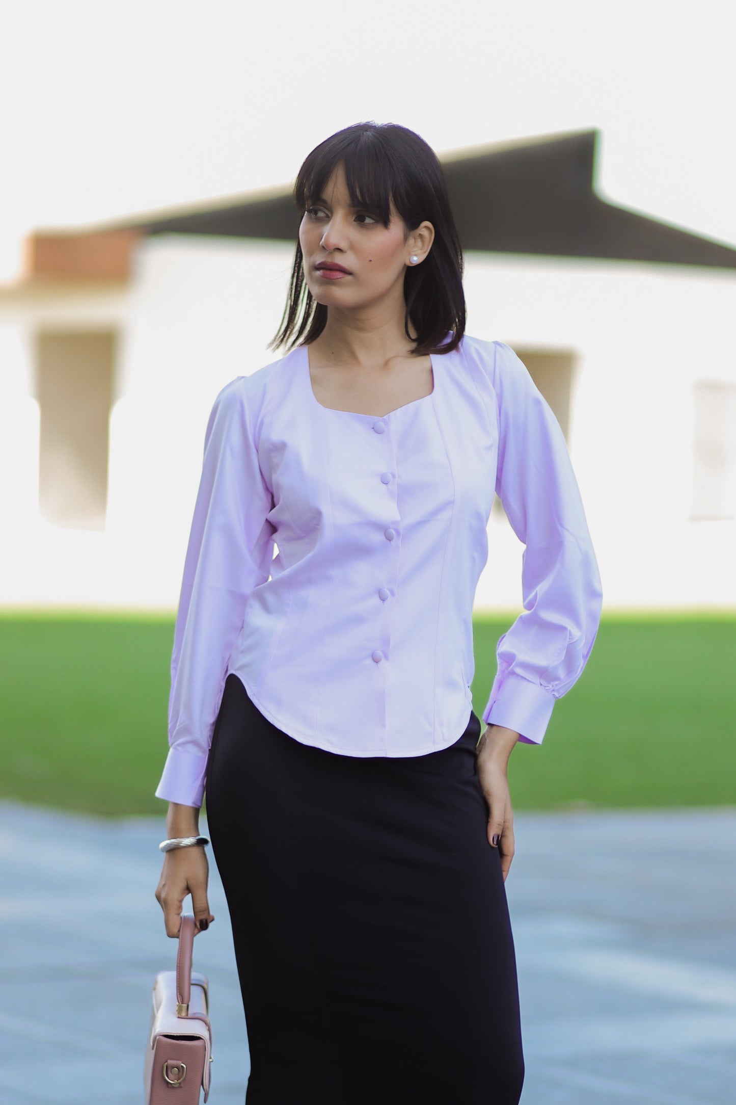 Quiet Cuff Lavender Top