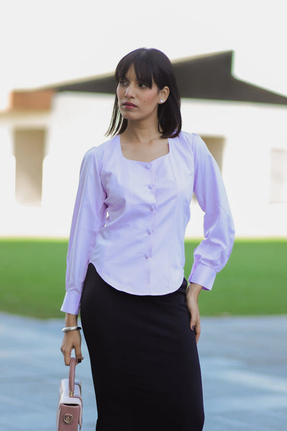 Quiet Cuff Lavender Top