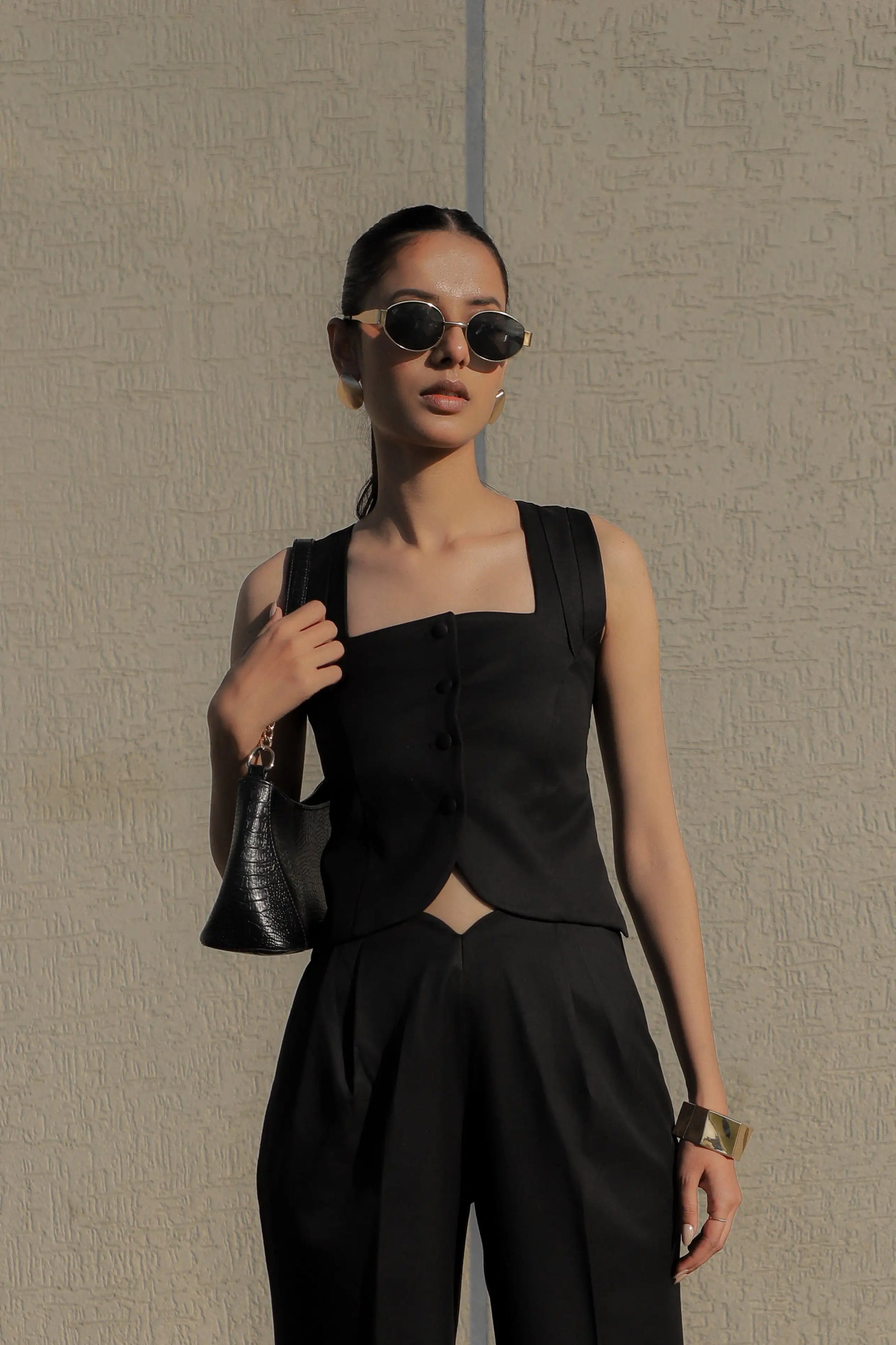 The Final Line Waistcoat styled look — women's formalwear, Midweek
