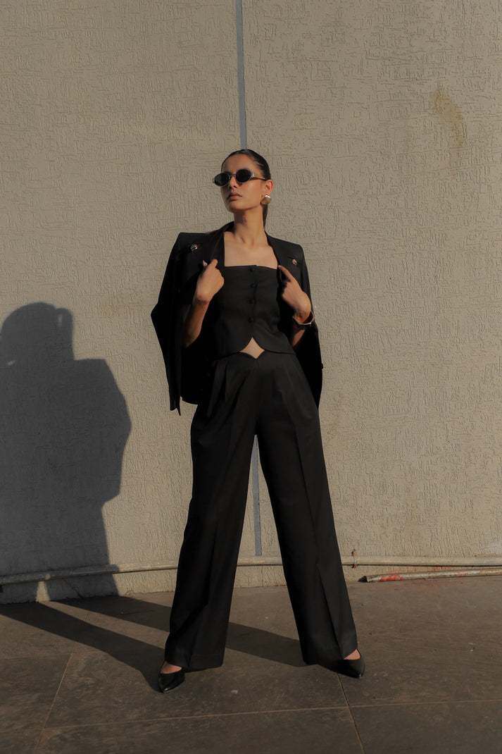 Midweek obsidian blue power suit for women