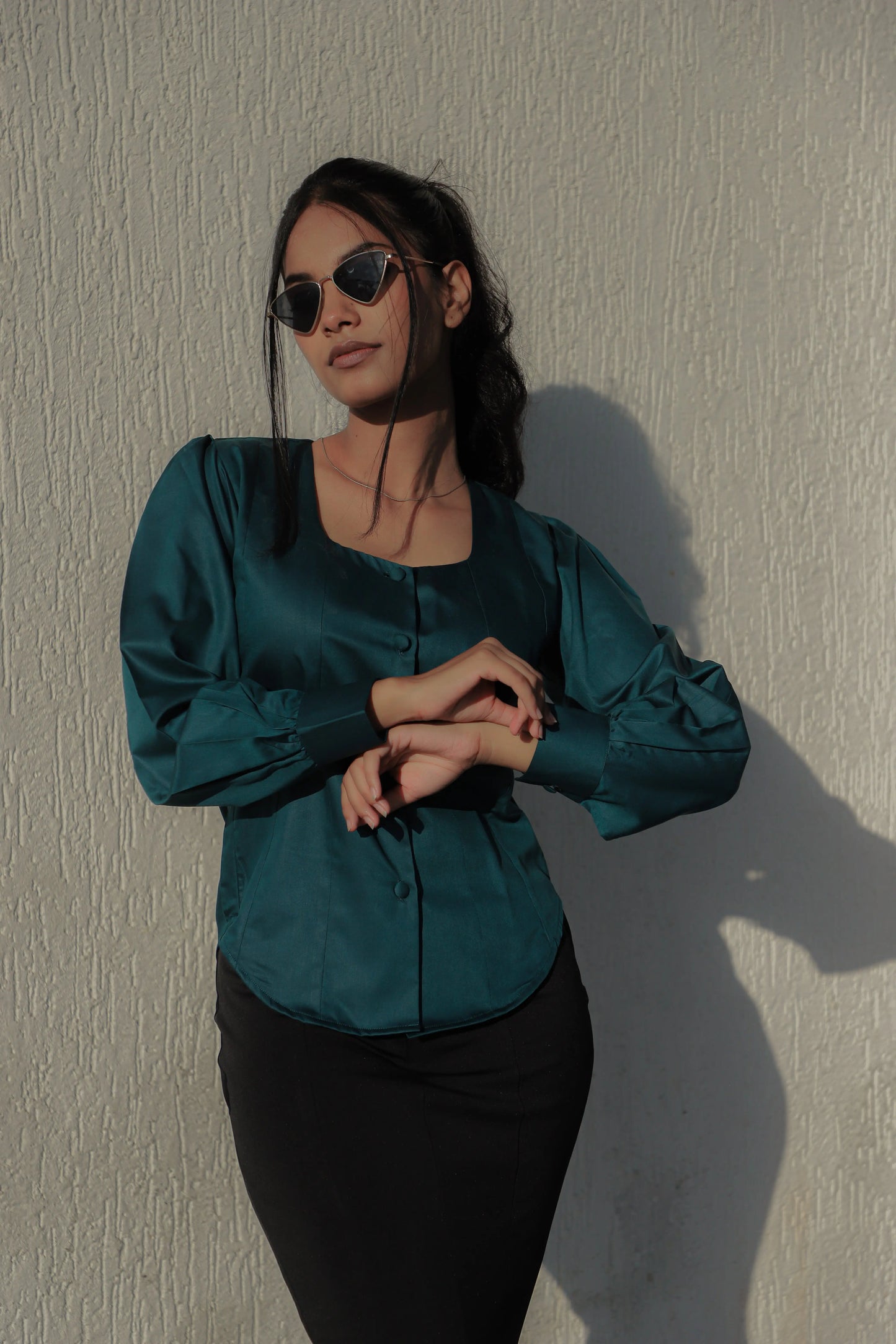 Quiet Cuff Teal Top