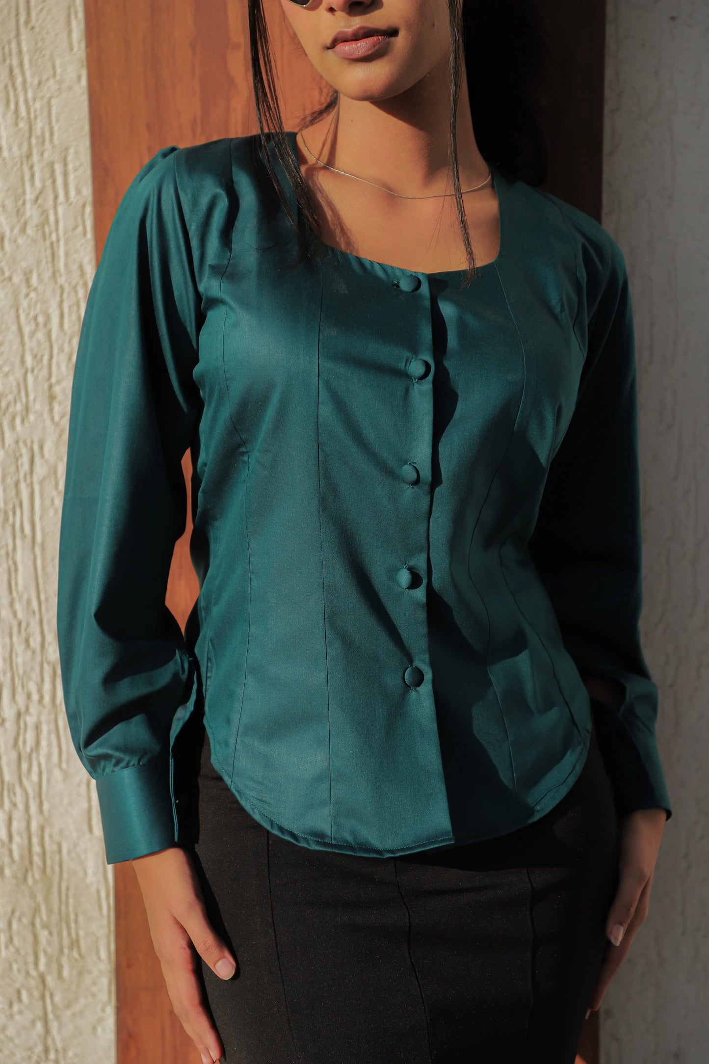 Quiet Cuff Teal Top