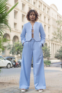 Arctic Sapphire Jacket Set, MidWeek Women's Formal Wear - Workwear Style India, Arctic Sapphire Jacket Set - Midweek - Set