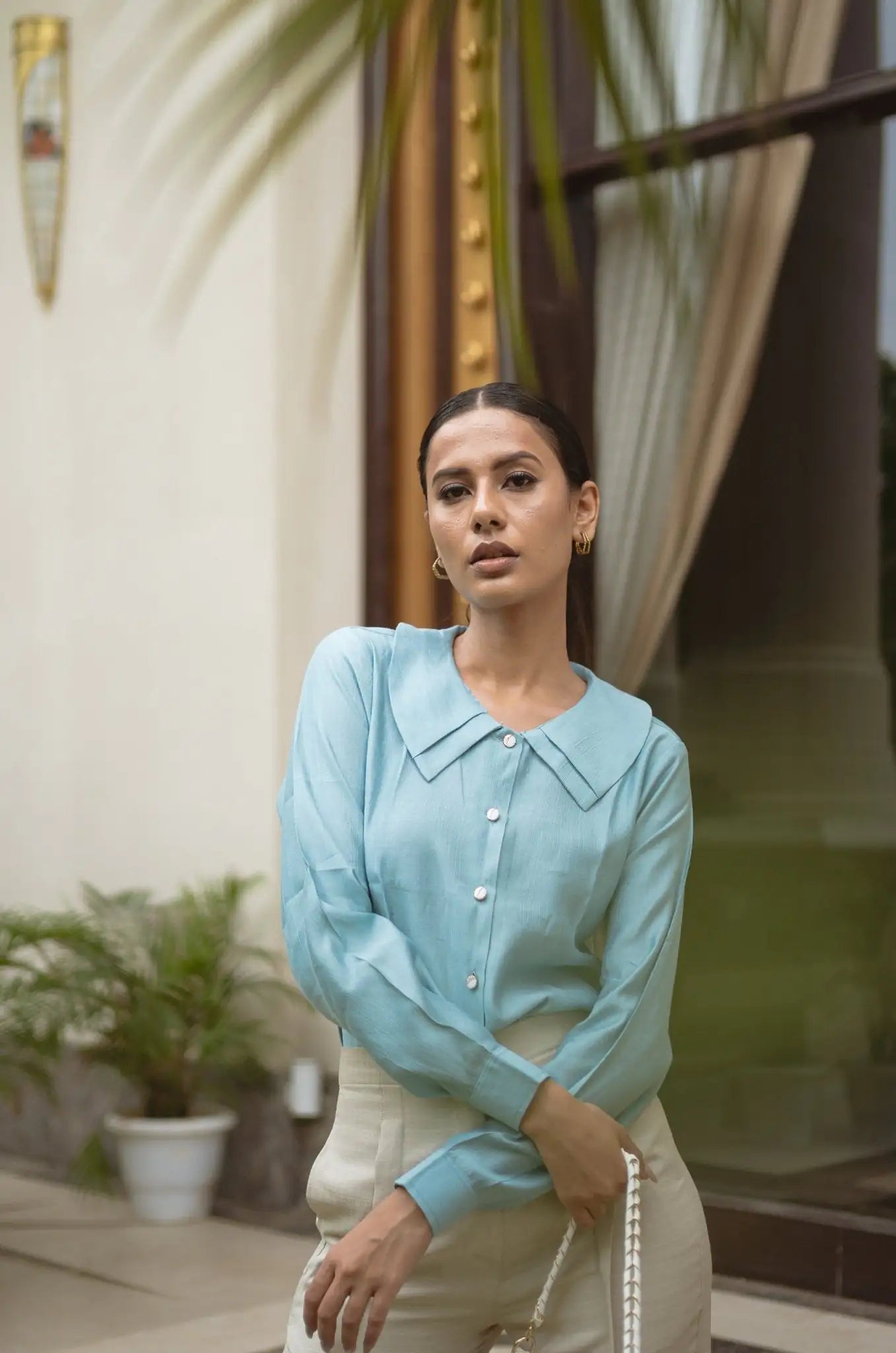 Cool Dew Double Collared Shirt, MidWeek Women's Formal Wear - Workwear Style India, Cool Dew Double Collared Shirt - Midweek - Shirt