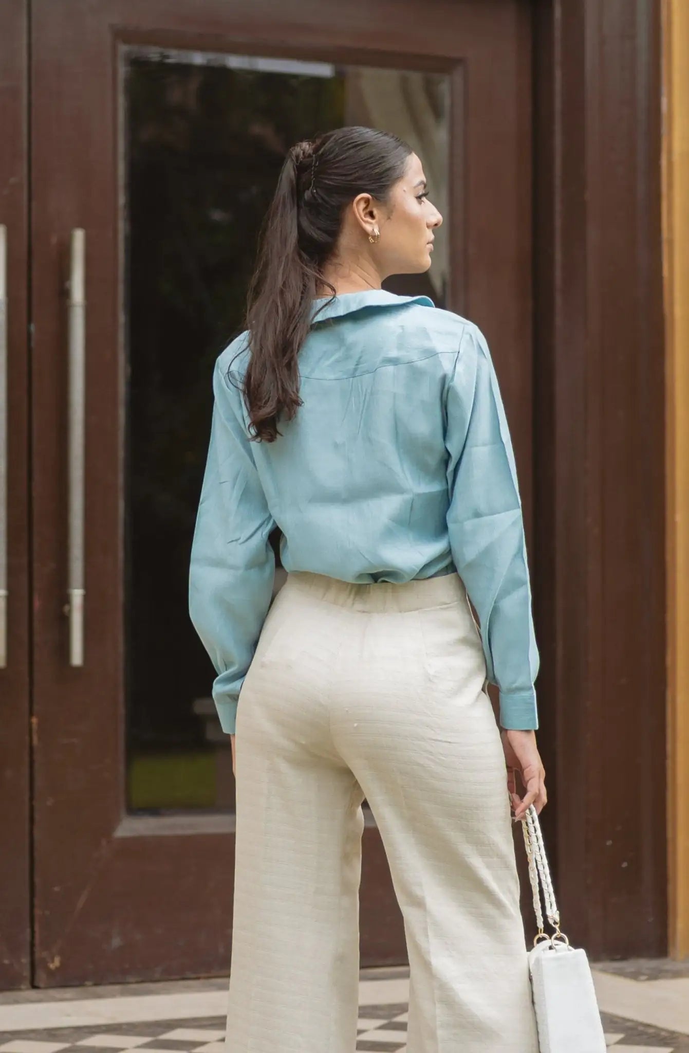 , MidWeek Women's Formal Wear - Workwear Style India, Cool Dew Double Collared Shirt - Midweek - Shirt