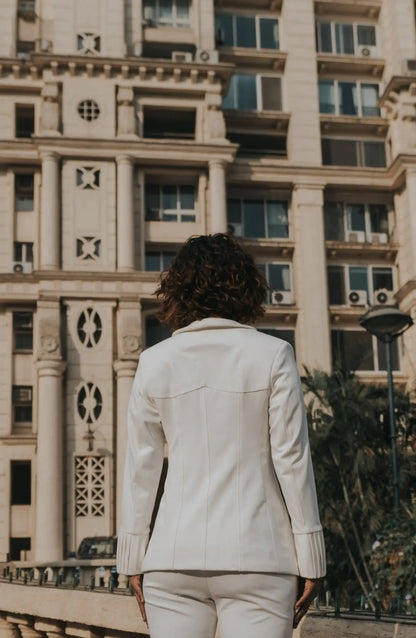 , MidWeek Women's Formal Wear - Workwear Style India, Glacial White Blazer - Midweek - Blazer