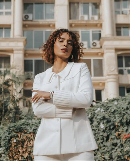 Glacial White Blazer, MidWeek Women's Formal Wear - Workwear Style India, Glacial White Blazer - Midweek - Blazer