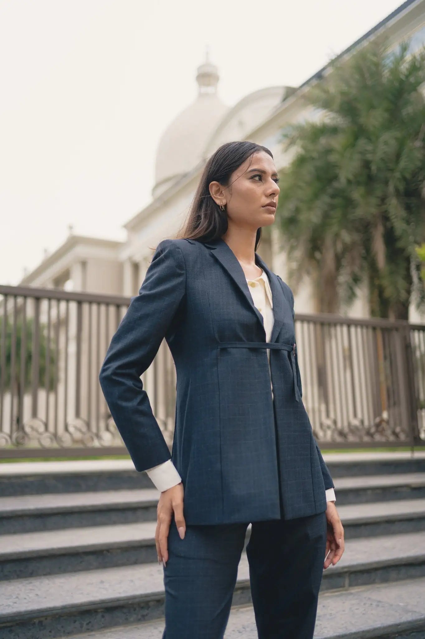 , MidWeek Women's Formal Wear - Workwear Style India, Graphite Blue Blazer - Midweek - Blazer