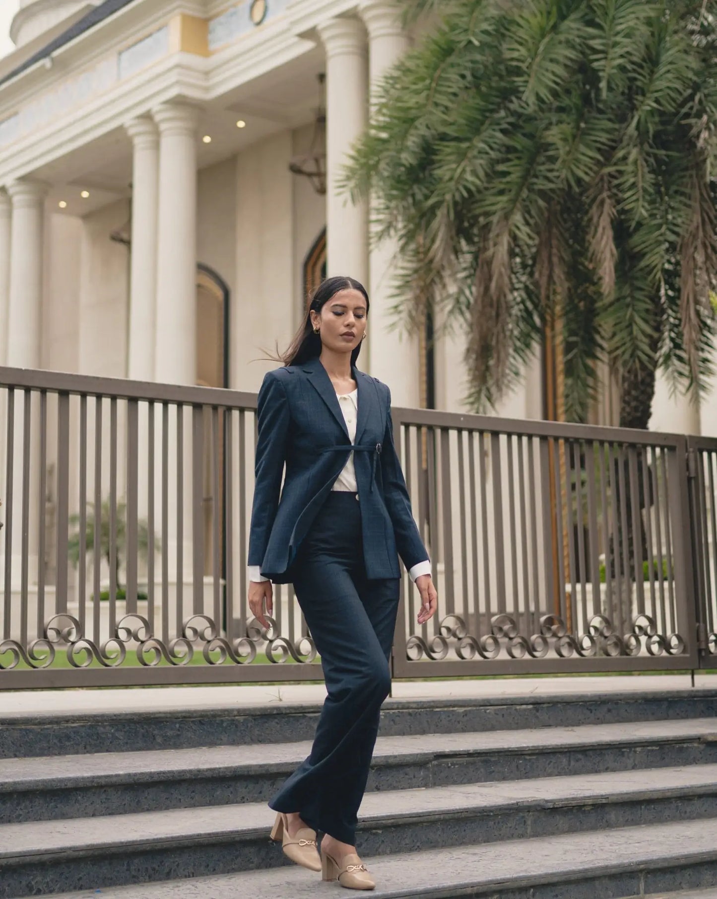 , MidWeek Women's Formal Wear - Workwear Style India, Graphite Blue Suit - Midweek - Suit