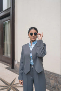 Gunmetal Grey Jacket Set
