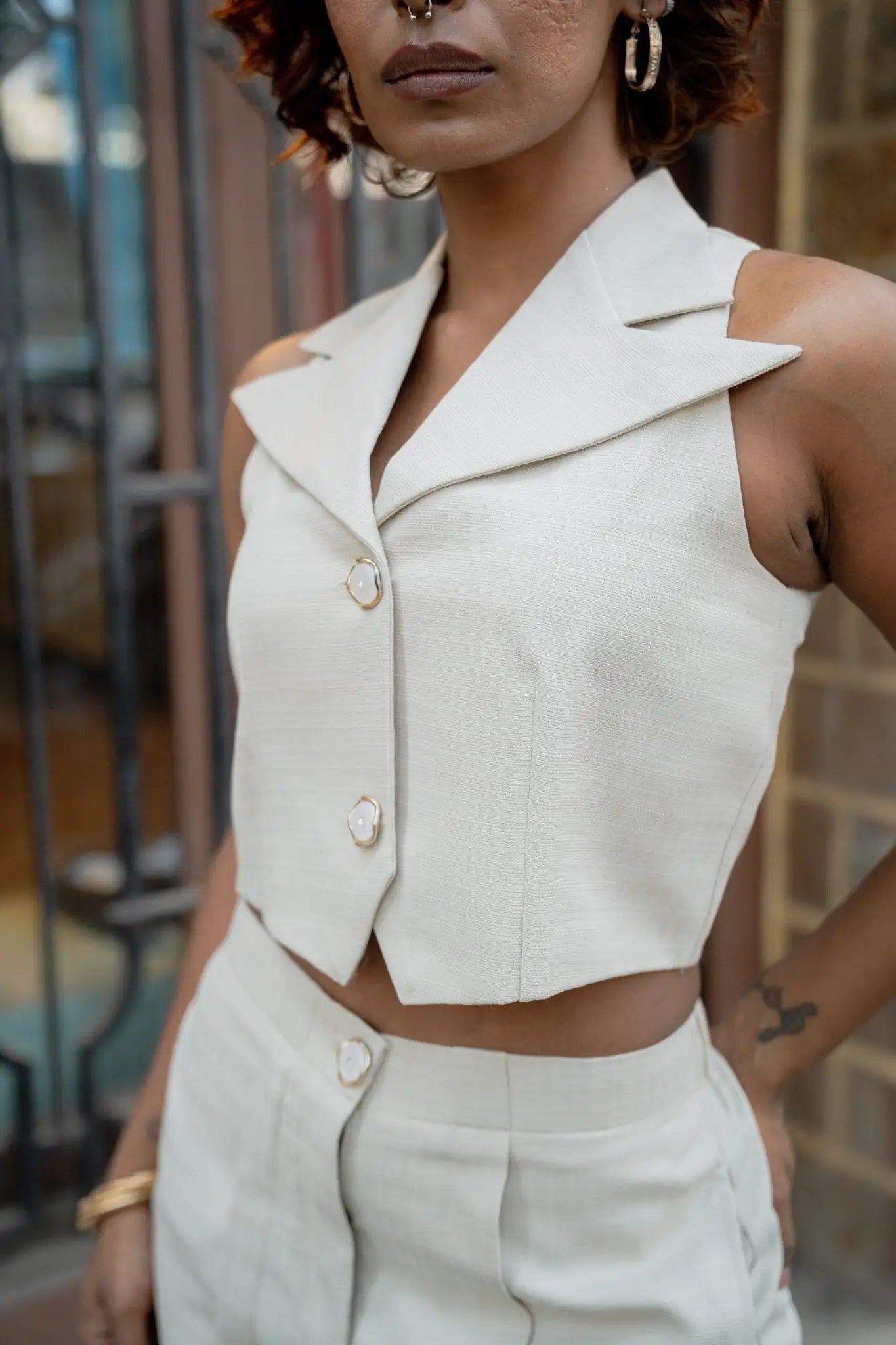 , MidWeek Women's Formal Wear - Workwear Style India, Imperial Ivory Waistcoat - Midweek - Waistcoat