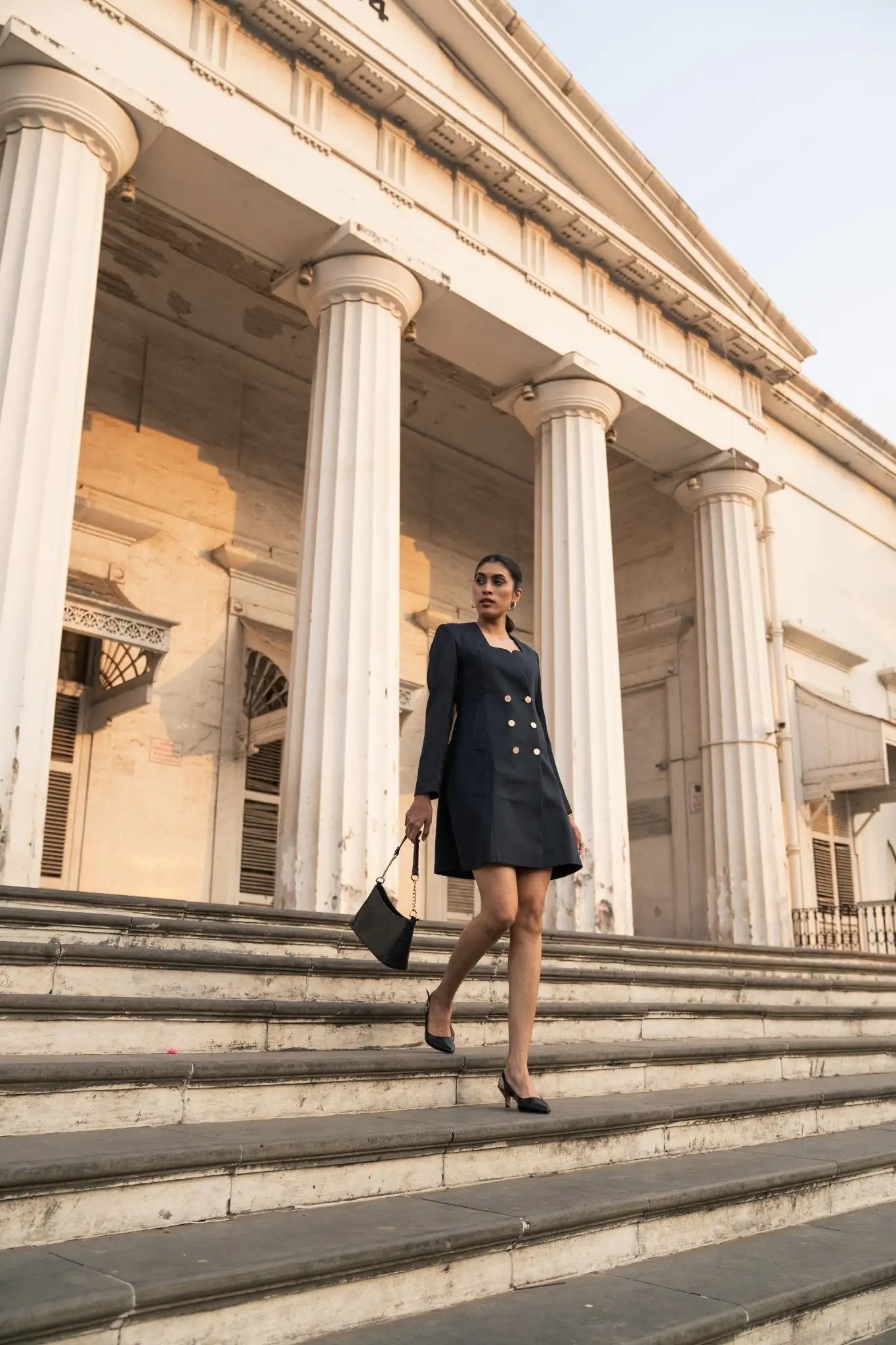 , MidWeek Women's Formal Wear - Workwear Style India, Indigo Grace Blazer Dress - Midweek - Dress