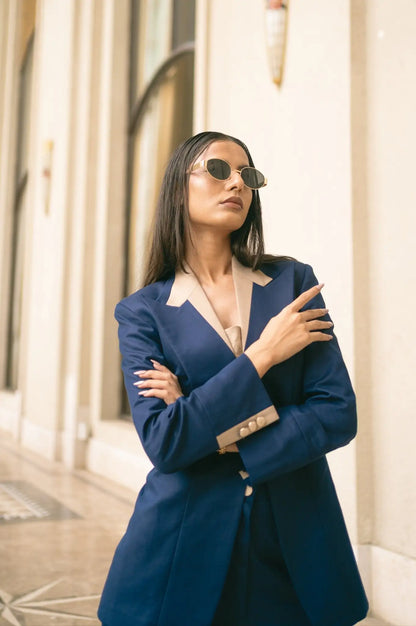 , MidWeek Women's Formal Wear - Workwear Style India, Obsidian Blue Blazer - Midweek - Blazer