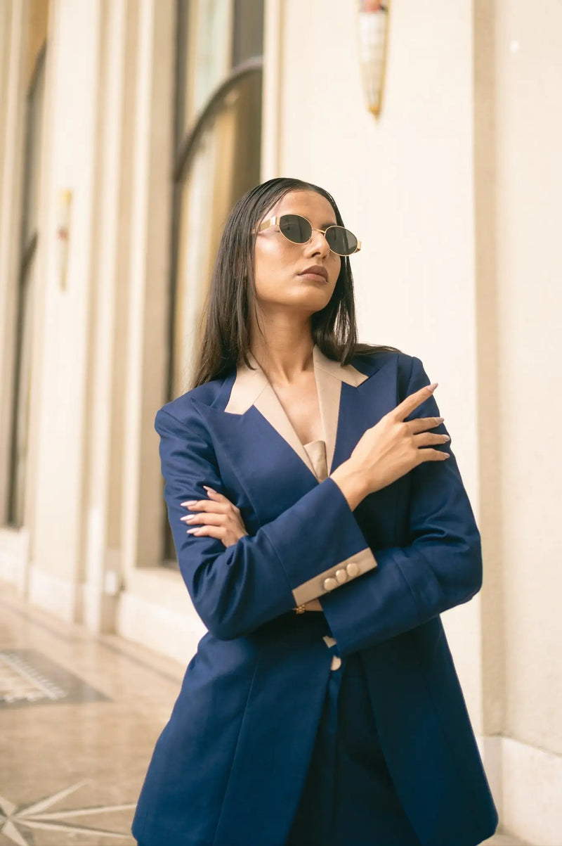 , MidWeek Women's Formal Wear - Workwear Style India, Obsidian Blue Blazer - Midweek - Blazer
