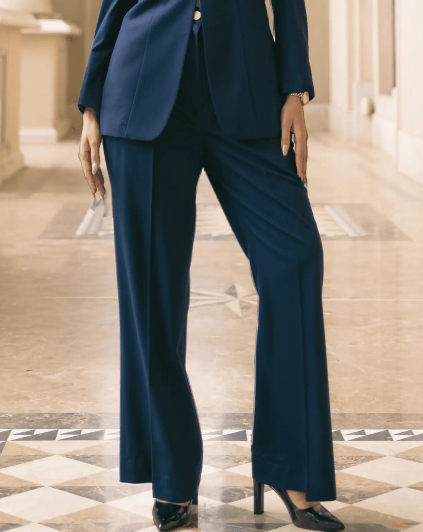 , MidWeek Women's Formal Wear - Workwear Style India, Obsidian Blue Pants - Midweek - Pants