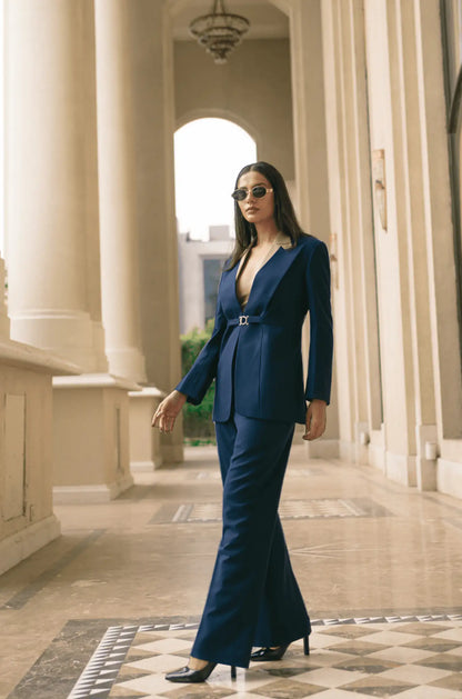 , MidWeek Women's Formal Wear - Workwear Style India, Obsidian Blue Suit - Midweek - Suit