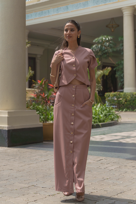 Terracotta Blush Petals Waistcoat