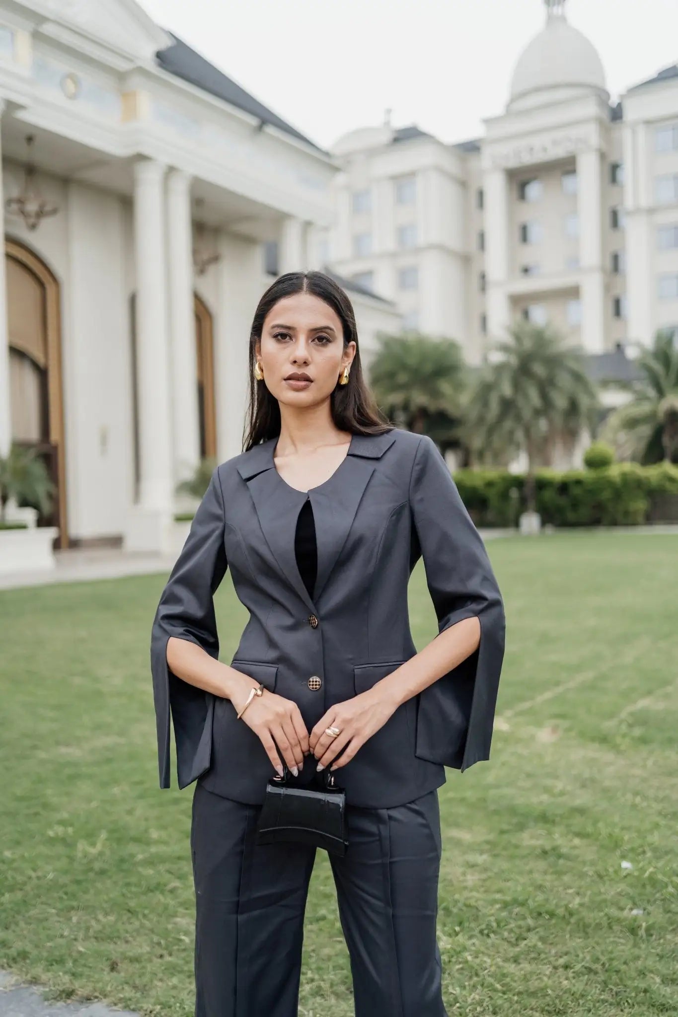 , MidWeek Women's Formal Wear - Workwear Style India, Shadowstone Grey Blazer - Midweek - Blazer