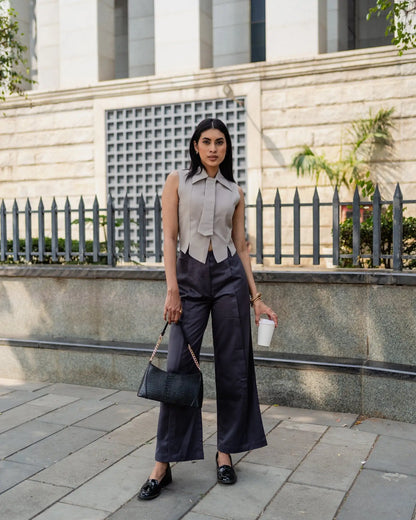 Shadowstone Grey Pants, MidWeek Women's Formal Wear - Workwear Style India, Shadowstone Grey Pants - Midweek - Pants
