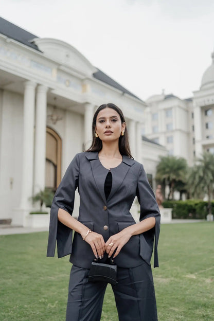 , MidWeek Women's Formal Wear - Workwear Style India, Shadowstone Grey Suit - Midweek - Suit