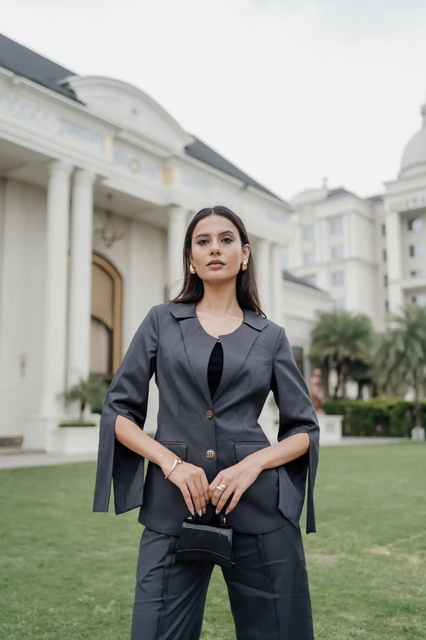 , MidWeek Women's Formal Wear - Workwear Style India, Shadowstone Grey Suit - Midweek - Suit
