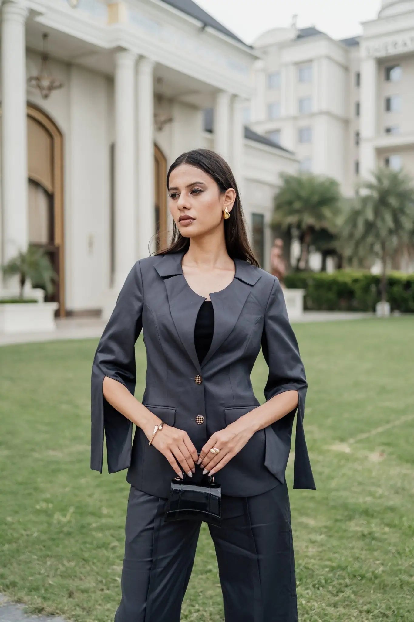 , MidWeek Women's Formal Wear - Workwear Style India, Shadowstone Grey Suit - Midweek - Suit