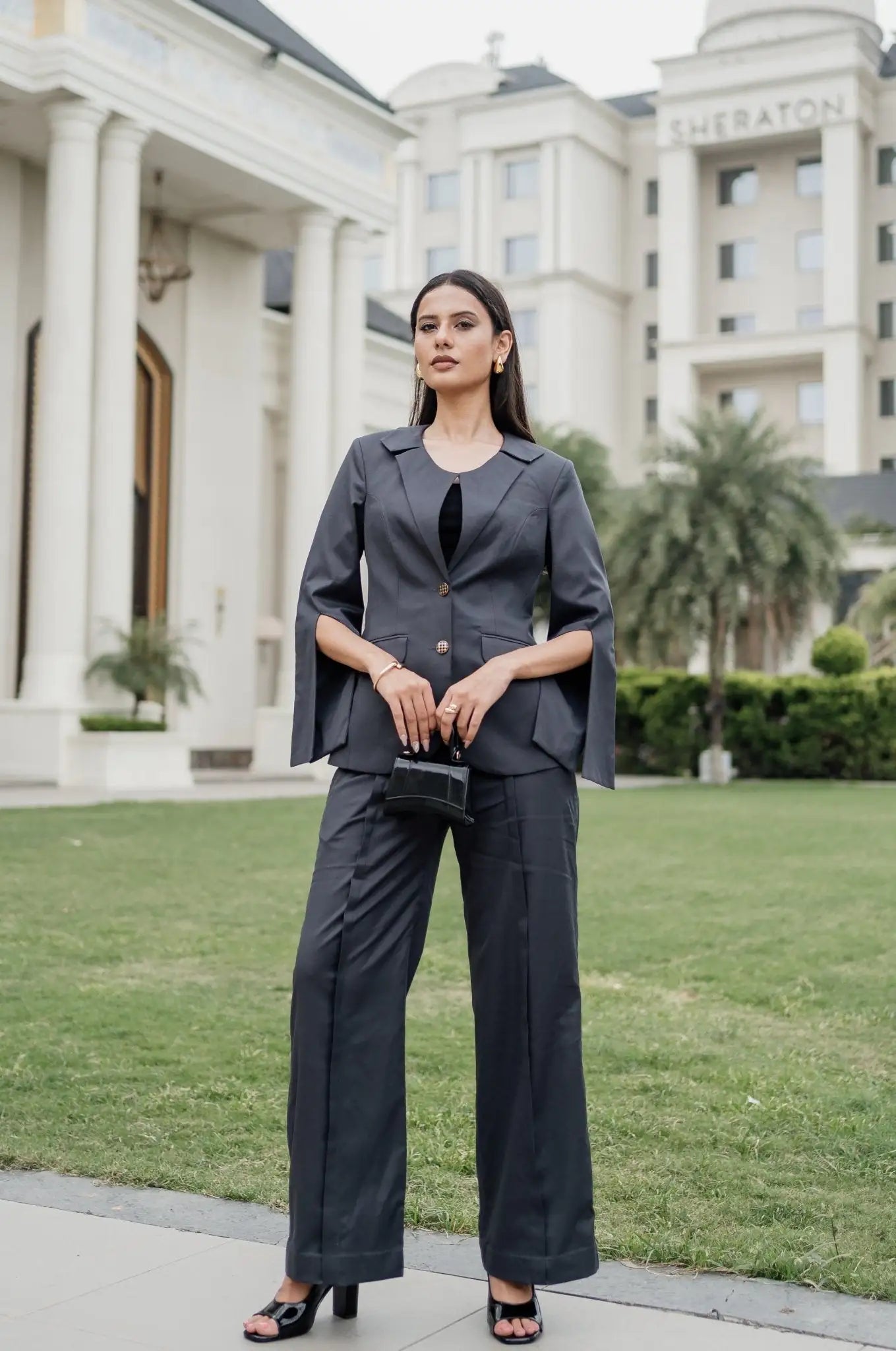 Shadowstone Grey Suit, MidWeek Women's Formal Wear - Workwear Style India, Shadowstone Grey Suit - Midweek - Suit