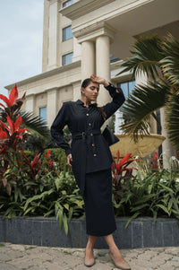 Stealth Black Co-ord, MidWeek Women's Formal Wear - Workwear Style India, Stealth Black Co - ord - Midweek - Set