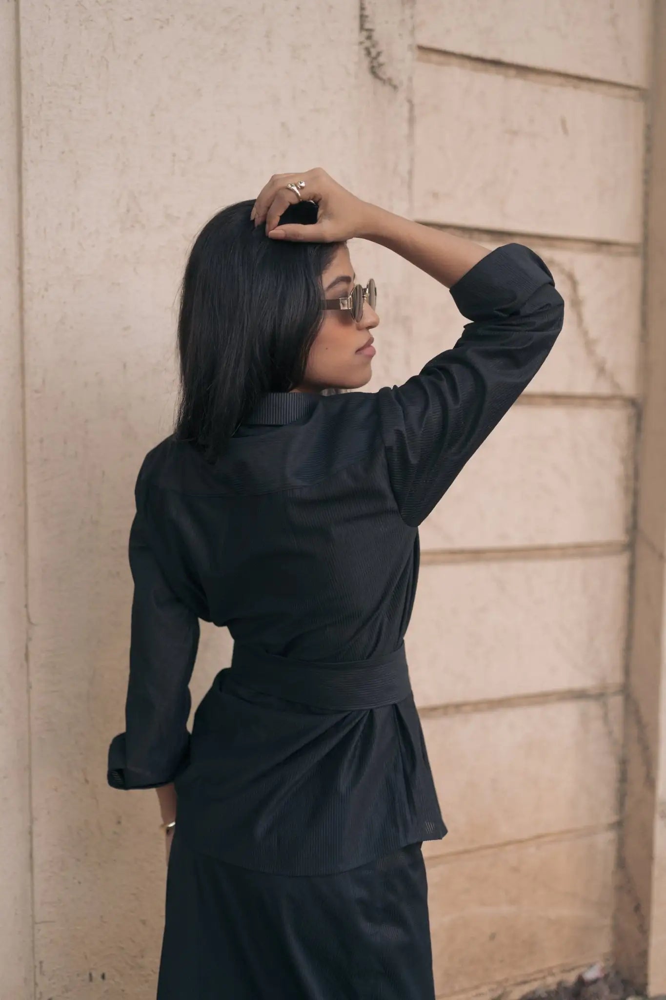 , MidWeek Women's Formal Wear - Workwear Style India, Stealth Black Oversized Shirt - Midweek - Shirt