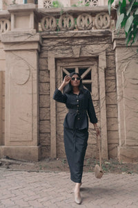 Stealth Black Oversized Shirt, MidWeek Women's Formal Wear - Workwear Style India, Stealth Black Oversized Shirt - Midweek - Shirt