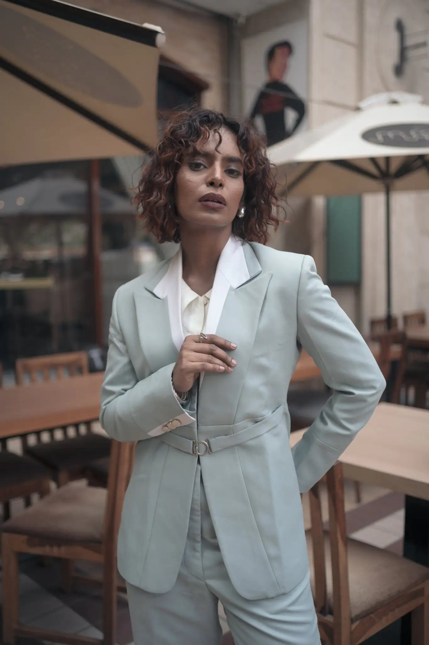 Steel Mint Green Blazer, MidWeek Women's Formal Wear - Workwear Style India, Steel Mint Green Blazer - Midweek - Blazer