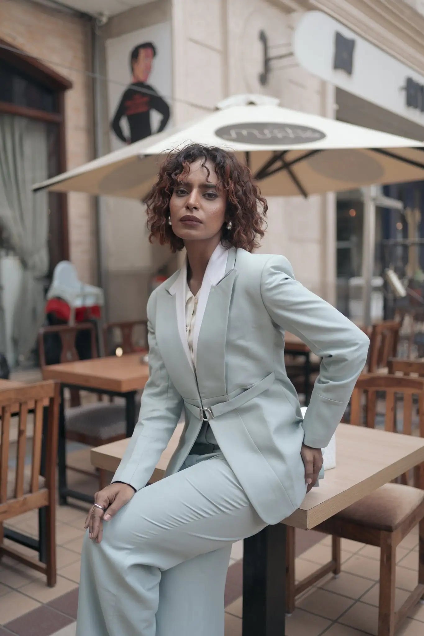, MidWeek Women's Formal Wear - Workwear Style India, Steel Mint Green Blazer - Midweek - Blazer