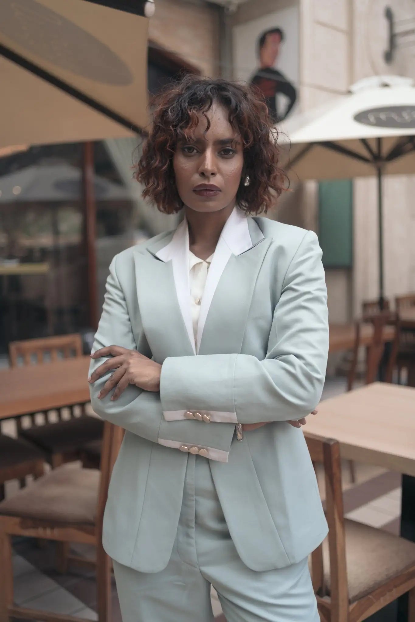, MidWeek Women's Formal Wear - Workwear Style India, Steel Mint Green Suit - Midweek - Suit