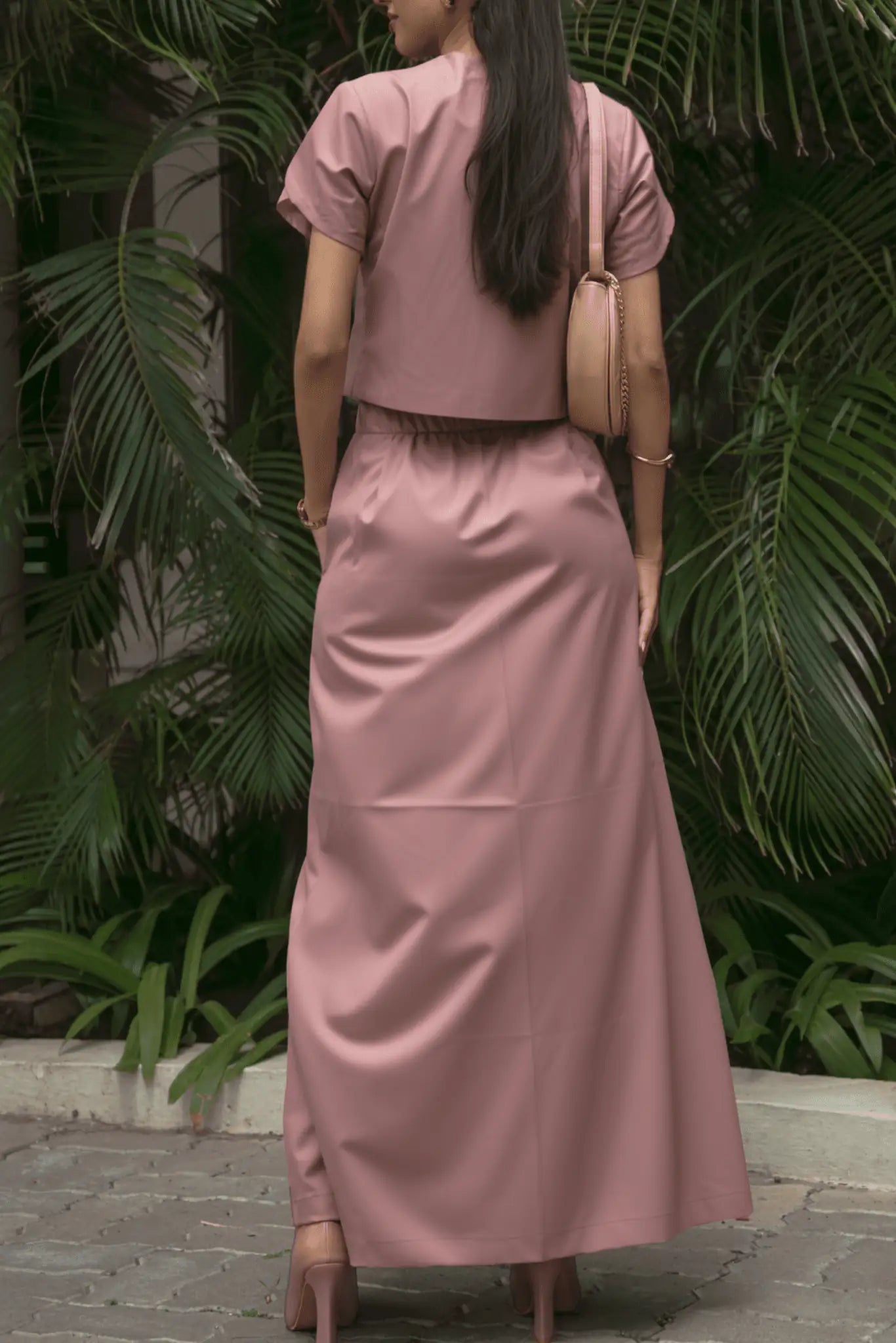 , MidWeek Women's Formal Wear - Workwear Style India, Terracotta Blush Skirt - Midweek - Skirt