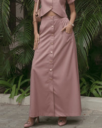 Terracotta Blush Skirt, MidWeek Women's Formal Wear - Workwear Style India, Terracotta Blush Skirt - Midweek - Skirt