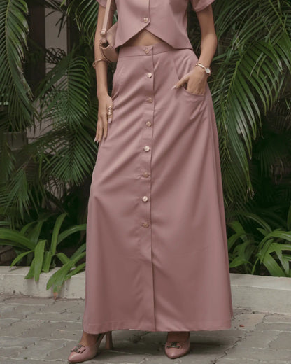 Terracotta Blush Skirt, MidWeek Women's Formal Wear - Workwear Style India, Terracotta Blush Skirt - Midweek - Skirt